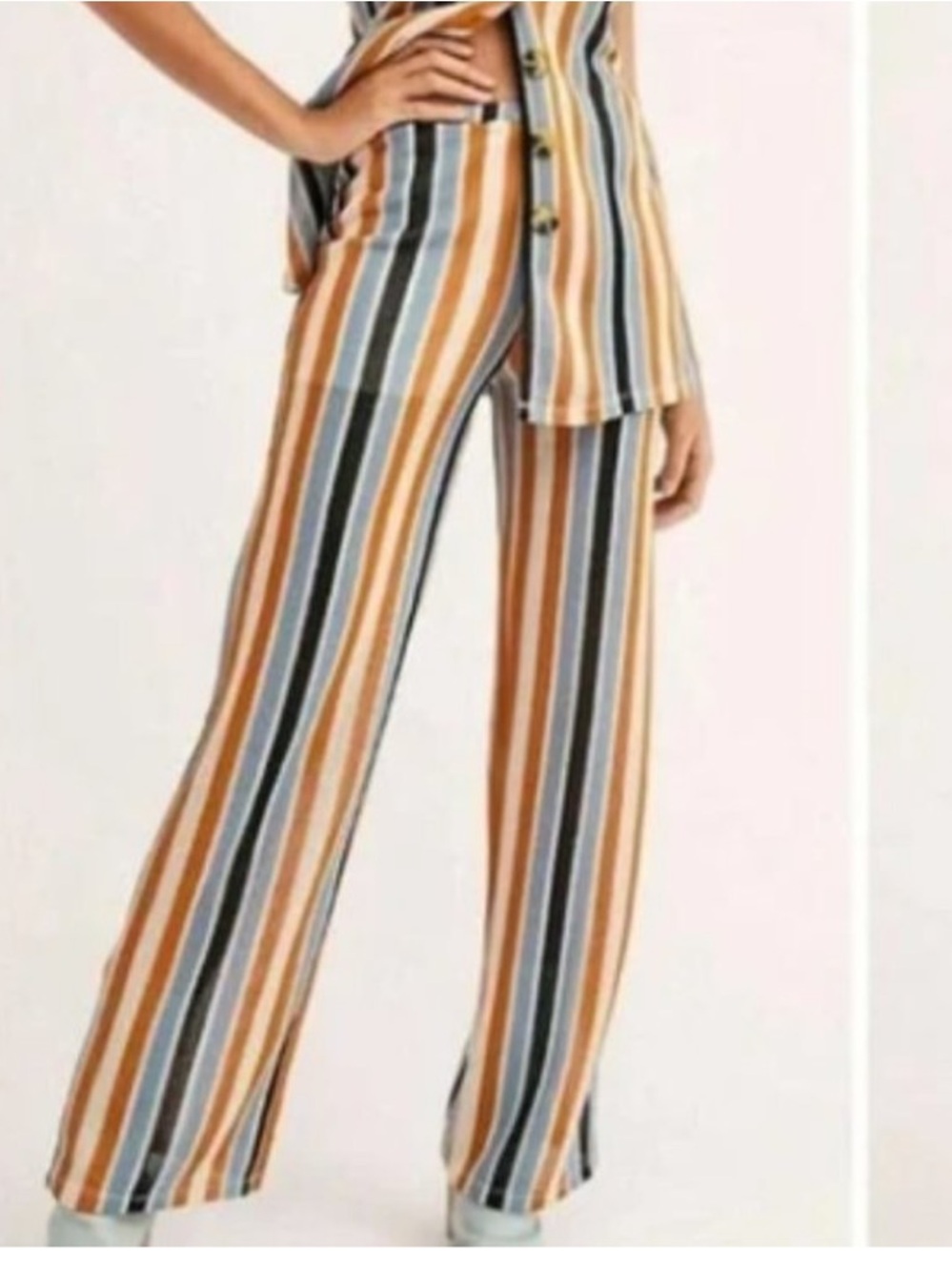 Free People Size S Pants (Bridget Stripe) Costal Beah - Picture 15 of 15